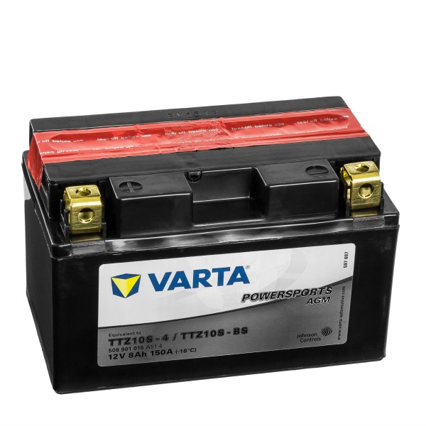 VARTA Powersports AGM Motorradbatterie YTZ10S-4 YTZ10S-BS 50801 12V 8Ah