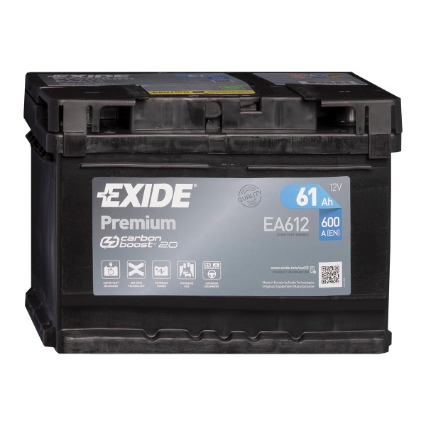 Exide Premium CARBON BOOST 2.0 EA612 Autobatterie 12V 61Ah