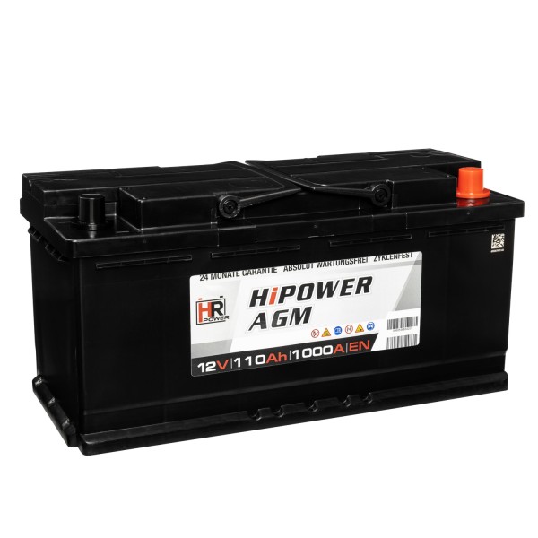HR HiPower Autobatterie AGM Batterie 12V 110Ah