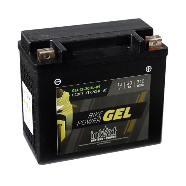 intAct Bike-Power Motorradbatterie GEL YTX20HL-BS 12-20HL-BS 82003