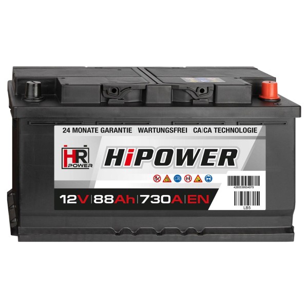 HR HiPower Autobatterie 12V 88Ah