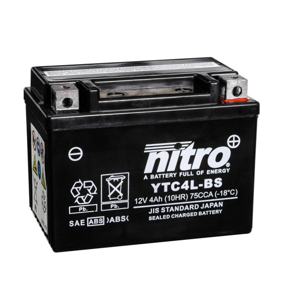Nitro YTC4L-BS 12V 4Ah GEL Motorradbatterie