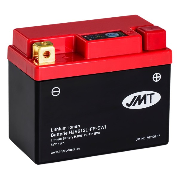 JMT Lithium-Ionen-Motorrad-Batterie HJB612L-FP 6V